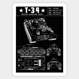 T-34 TANK SCHEMATICS Sticker